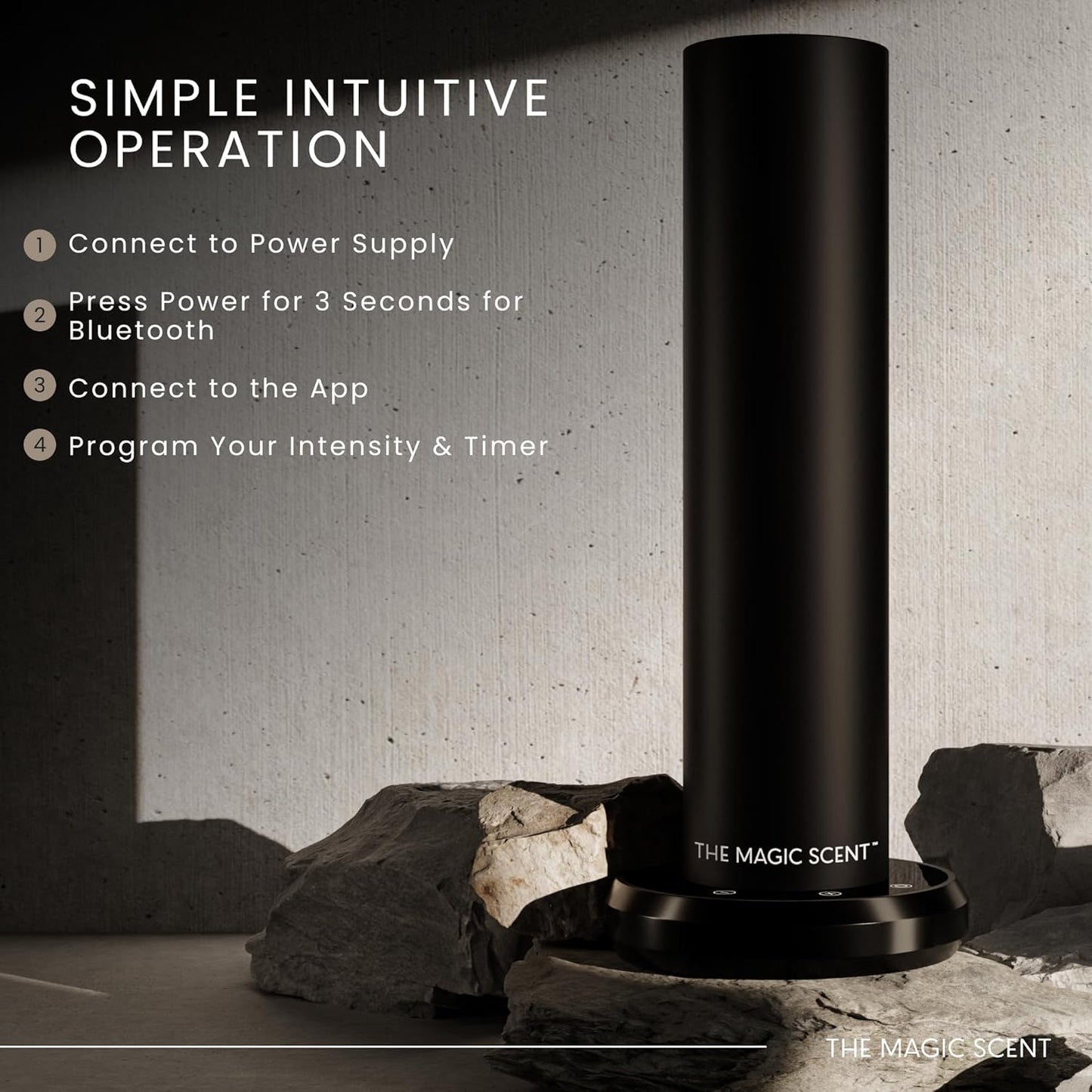 Bluetooth Tower Diffuser Home & Office - Smart Ultra-Quiet for Home & Hotel - Waterless Cold-Air Programmable Professional Diffuser Machine - Essential Aroma Oil Included