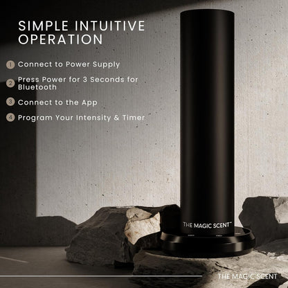 Bluetooth Tower Diffuser Home & Office - Smart Ultra-Quiet for Home & Hotel - Waterless Cold-Air Programmable Professional Diffuser Machine - Essential Aroma Oil Included