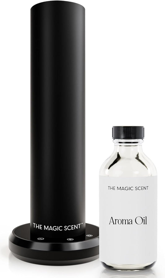 Bluetooth Tower Diffuser Home & Office - Smart Ultra-Quiet for Home & Hotel - Waterless Cold-Air Programmable Professional Diffuser Machine - Essential Aroma Oil Included