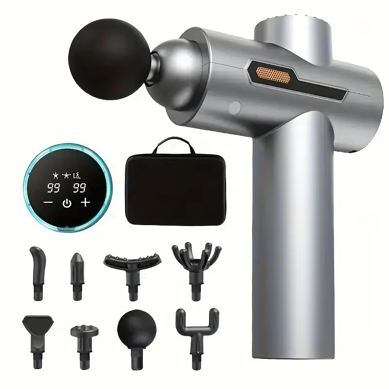 99 Level Intensity Massage Gun LED Display Fascia Deep Muscle Relax Body Massager Electric Fitness Equipment Noise Reduction