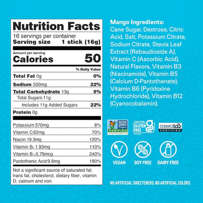 ® Hydration Multiplier - Mango | Electrolyte Powder Drink Mix | 1 Pack (16 Servings)