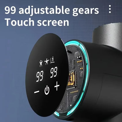 99 Level Intensity Massage Gun LED Display Fascia Deep Muscle Relax Body Massager Electric Fitness Equipment Noise Reduction