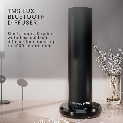 Bluetooth Tower Diffuser Home & Office - Smart Ultra-Quiet for Home & Hotel - Waterless Cold-Air Programmable Professional Diffuser Machine - Essential Aroma Oil Included