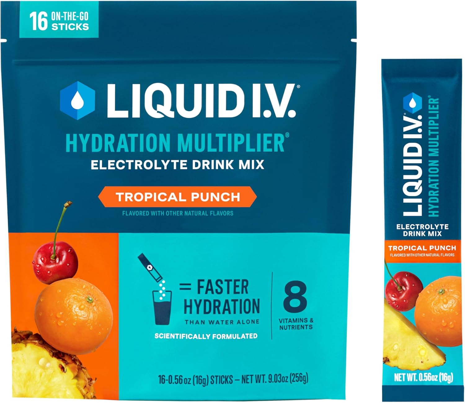 ® Hydration Multiplier - Tropical Punch | Electrolyte Powder Drink Mix | 1 Pack (16 Servings)