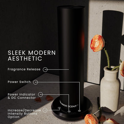 Bluetooth Tower Diffuser Home & Office - Smart Ultra-Quiet for Home & Hotel - Waterless Cold-Air Programmable Professional Diffuser Machine - Essential Aroma Oil Included