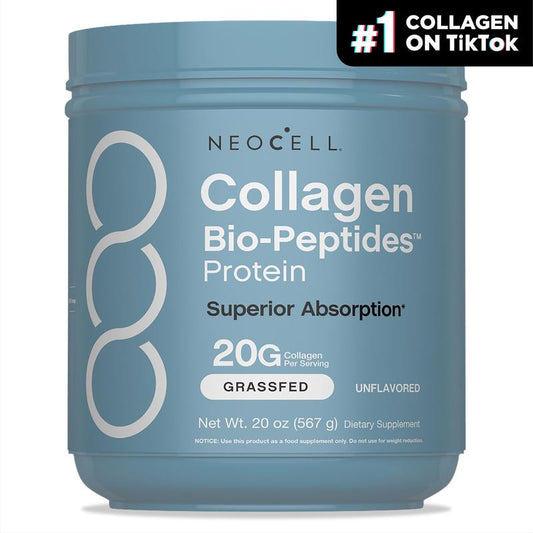 Neocell Collagen Bio-Peptides Powder 20Oz - Grassfed Protein Supplement - Advanced with 18 Essential Amino Acids